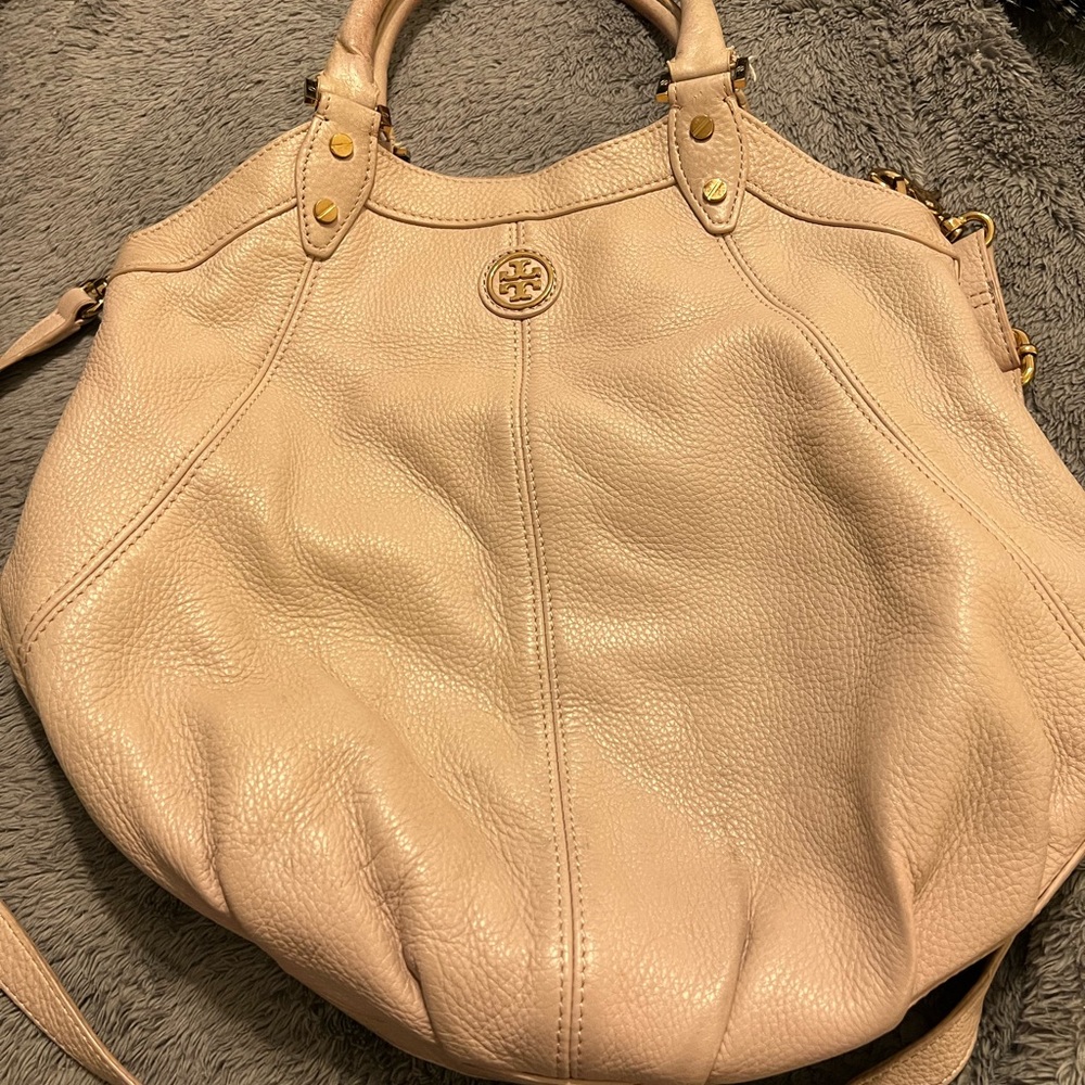 Dusty pink Tory Burch large satchel purse originally $900.